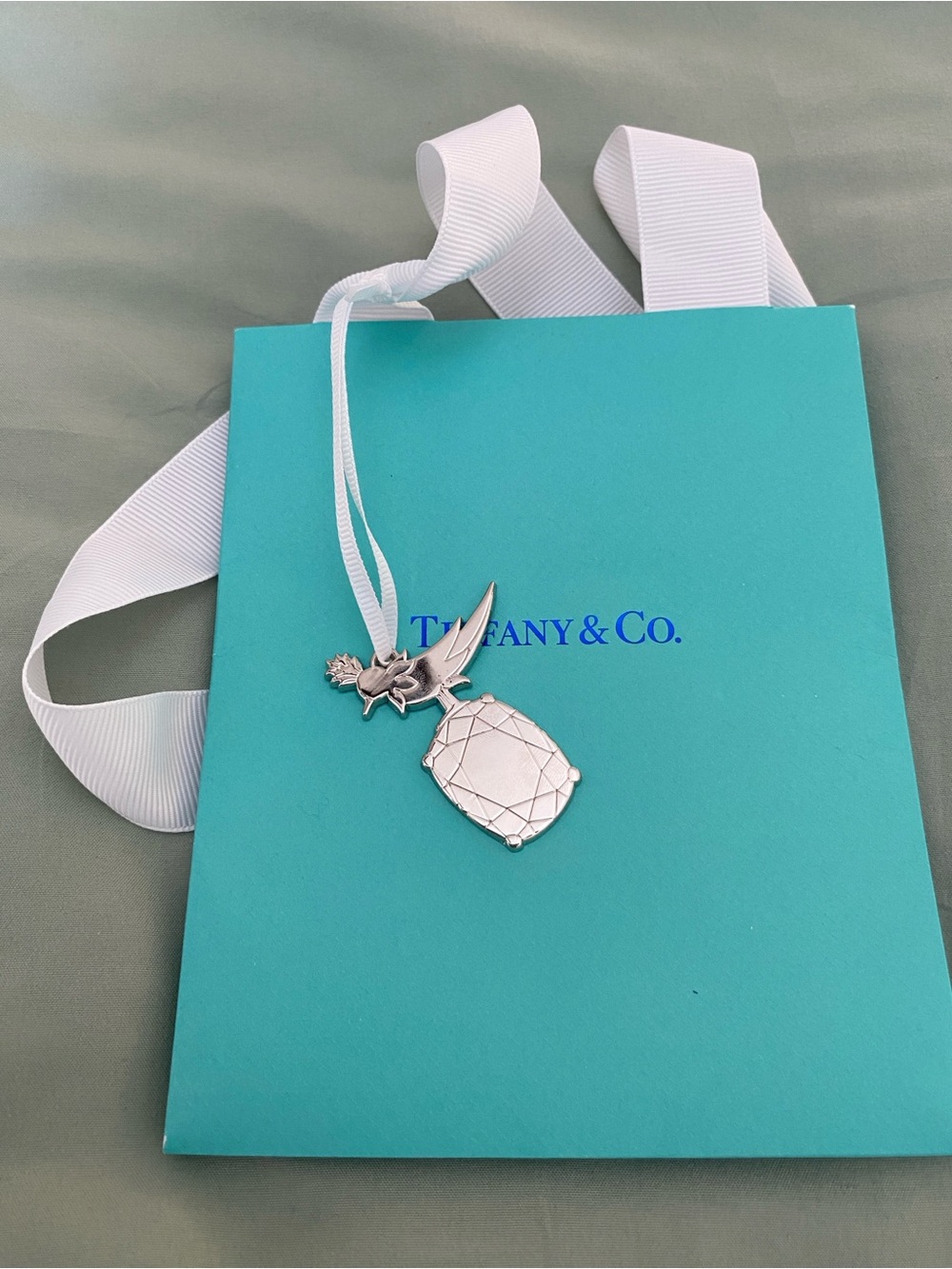 Tiffany & Co. Bird Gift Box Ornament – Blue Decorative Collectible